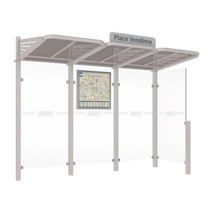 Cityscape Direct Conviviale Bus Shelter Light Grey (RAL 7044) / With cladding on one side only / Not Required