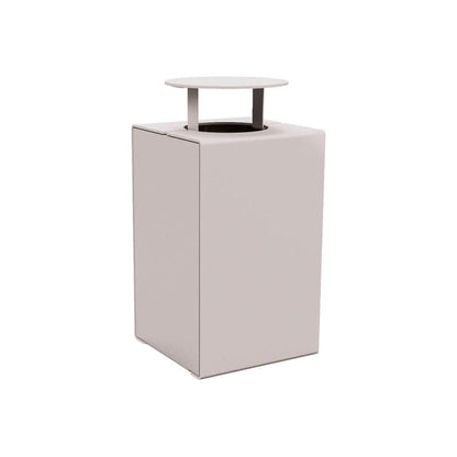 Cityscape Direct Kube Litter Bin (Steel) Light Grey (RAL 7044) / With Lid