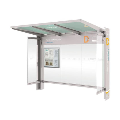 Cityscape Direct Kube Bus Shelter Light Grey (RAL 7044) / With Side Cladding / Not Required