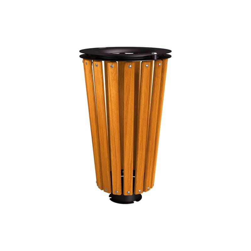Cityscape Direct Lofoten Litter Bin (Wood) Light Oak / Black (RAL 9005) / No Bucket
