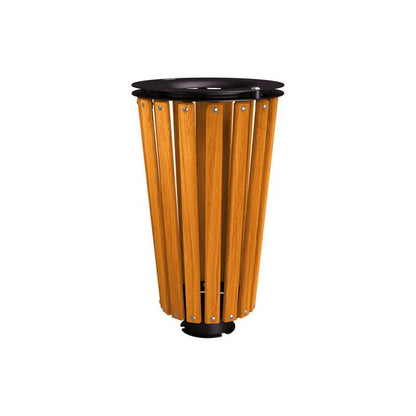 Cityscape Direct Lofoten Litter Bin (Wood) Light Oak / Black (RAL 9005) / No Bucket