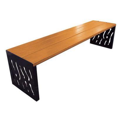 Cityscape Direct Venice Bench (Steel and Wood) Light Oak / Black RAL 9005)