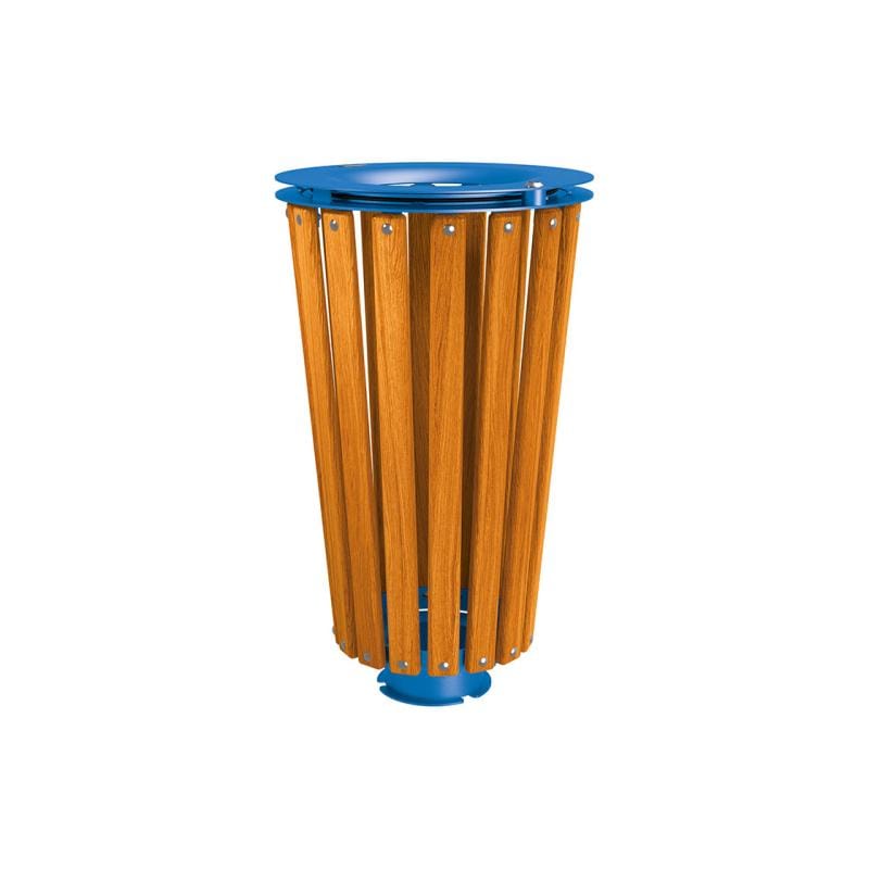 Cityscape Direct Lofoten Litter Bin (Wood) Light Oak / Blue (RAL 5010) / No Bucket