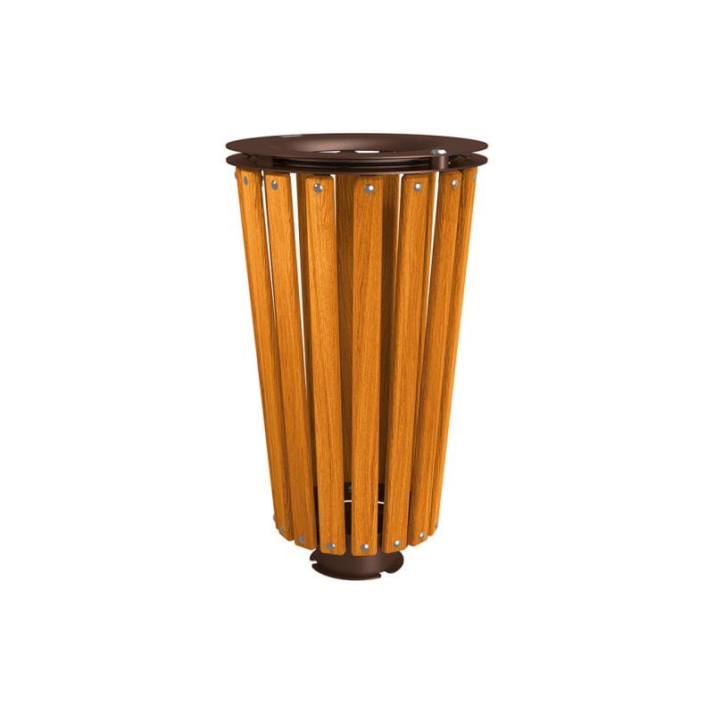 Cityscape Direct Lofoten Litter Bin (Wood) Light Oak / Brown (RAL 8017) / No Bucket