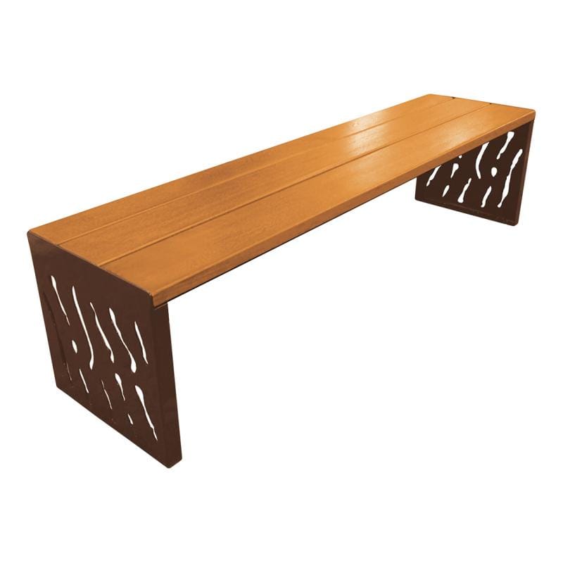 Cityscape Direct Venice Bench (Steel and Wood) Light Oak / Brown (RAL 8017)