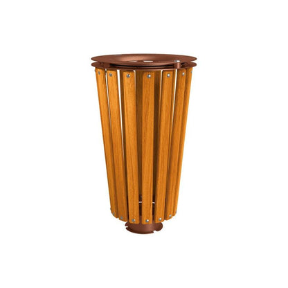 Cityscape Direct Lofoten Litter Bin (Wood) Light Oak / Corten Effect / No Bucket