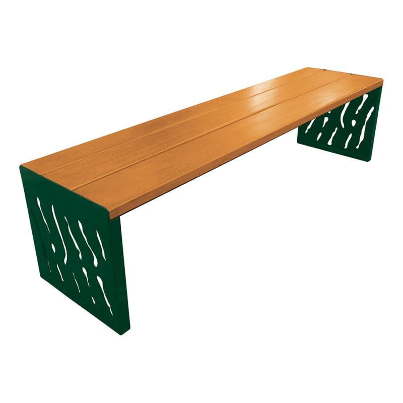 Cityscape Direct Venice Bench (Steel and Wood) Light Oak / Green (RAL 6005)