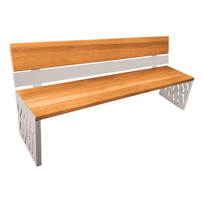 Cityscape Direct Venice Seat (Steel and Wood) Light Oak / Light Grey (RAL 7044)