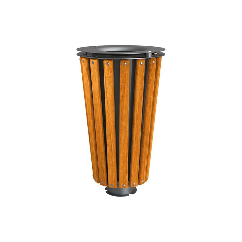 Cityscape Direct Lofoten Litter Bin (Wood) Light Oak / Procity Grey / Galvanised and Painted Bucket (Contact sales with colour requirement)
