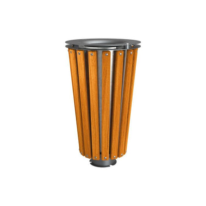 Cityscape Direct Lofoten Litter Bin (Wood) Light Oak / Procity Grey / Galvanised Bucket (Unpainted)