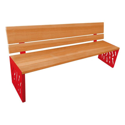 Cityscape Direct Venice Seat (Wood) Light Oak / Red (RAL 3020)