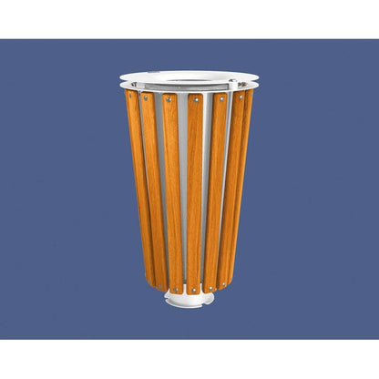 Cityscape Direct Lofoten Litter Bin (Wood) Light Oak / White (RAL 9010) / Galvanised and Painted Bucket (Contact sales with colour requirement)