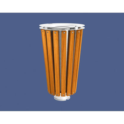 Cityscape Direct Lofoten Litter Bin (Wood) Light Oak / White (RAL 9010) / Galvanised Bucket (Unpainted)