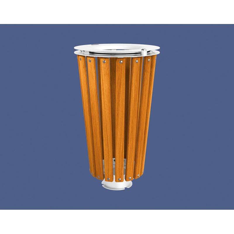 Cityscape Direct Lofoten Litter Bin (Wood) Light Oak / White (RAL 9010) / No Bucket