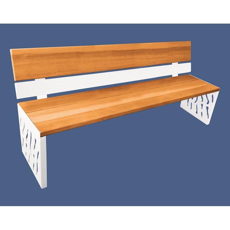 Cityscape Direct Venice Seat (Steel and Wood) Light Oak / White (RAL 9010)