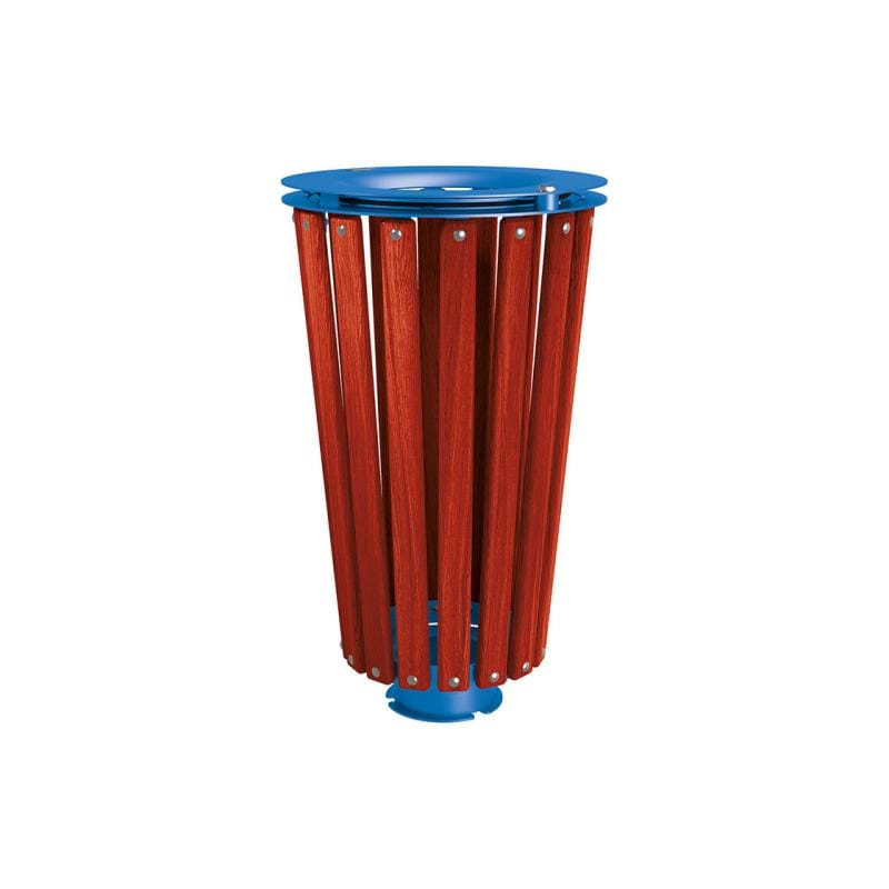 Cityscape Direct Lofoten Litter Bin (Wood) Mahogany / Blue (RAL 5010) / No Bucket