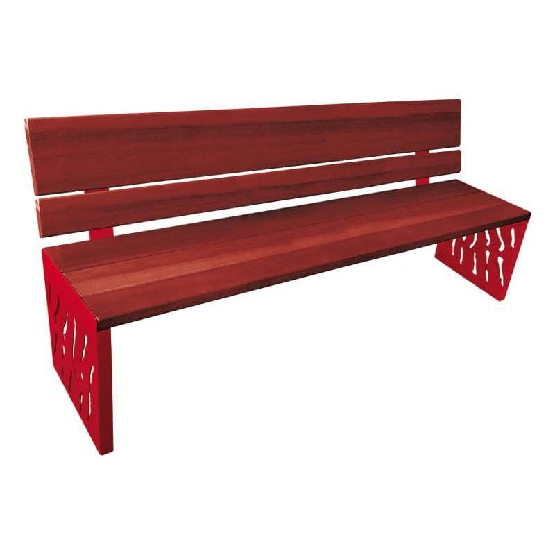 Cityscape Direct Venice Seat (Wood) Mahogany / Burgundy (RAL 3004)