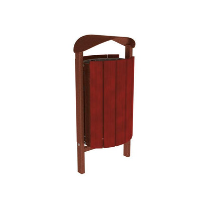 Cityscape Direct Silaos Litter Bin (Wood and Steel) Mahogany / Corten Effect / Concreted