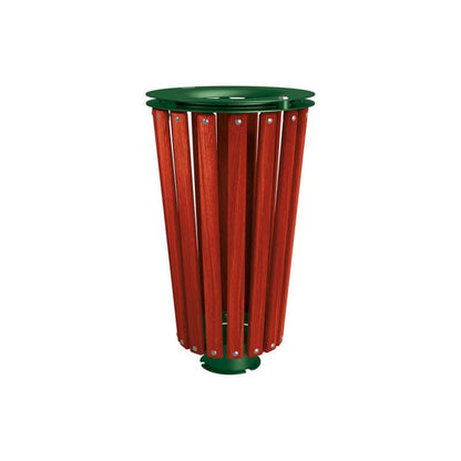 Cityscape Direct Lofoten Litter Bin (Wood) Mahogany / Green (RAL 6005) / No Bucket