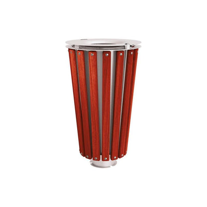 Cityscape Direct Lofoten Litter Bin (Wood) Mahogany / Light Grey (RAL 7044) / Galvanised and Painted Bucket (Contact sales with colour requirement)