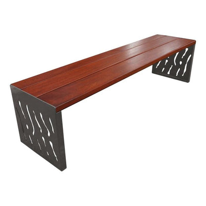 Cityscape Direct Venice Bench (Steel and Wood) Mahogany / Procity Grey
