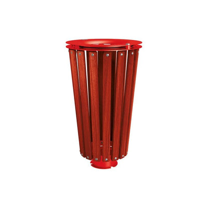 Cityscape Direct Lofoten Litter Bin (Wood) Mahogany / Red (RAL 3020) / No Bucket