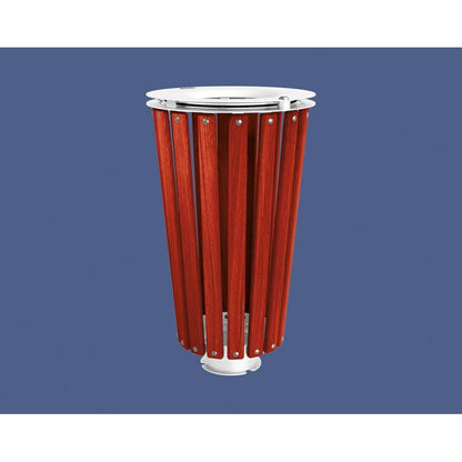 Cityscape Direct Lofoten Litter Bin (Wood) Mahogany / White (RAL 9010) / No Bucket