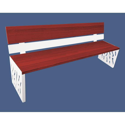 Cityscape Direct Venice Seat (Steel and Wood) Mahogany / White (RAL 9010)