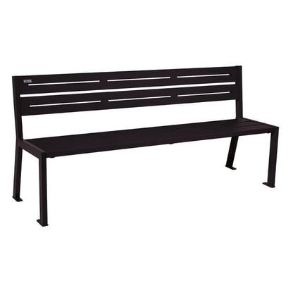 Cityscape Direct Silaos Seat (Steel) - 1800mm wide No Armrests / 5 Slats / Black RAL 9005)