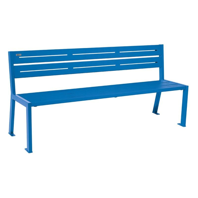 Cityscape Direct Silaos Seat (Steel) - 1800mm wide No Armrests / 5 Slats / Blue (RAL 5010)