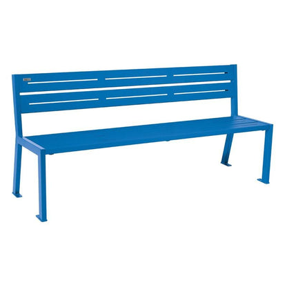 Cityscape Direct Silaos Seat (Steel) - 1800mm wide No Armrests / 5 Slats / Blue (RAL 5010)