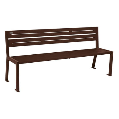 Cityscape Direct Silaos Seat (Steel) - 1800mm wide No Armrests / 5 Slats / Brown (RAL 8017)