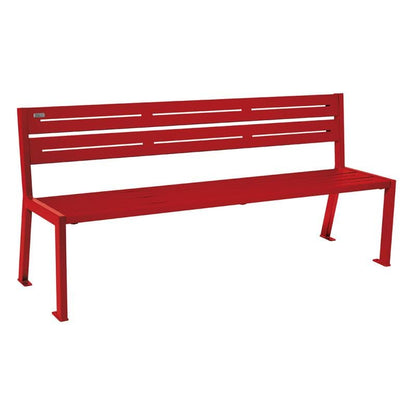 Cityscape Direct Silaos Seat (Steel) - 1800mm wide No Armrests / 5 Slats / Burgundy (RAL 3004)