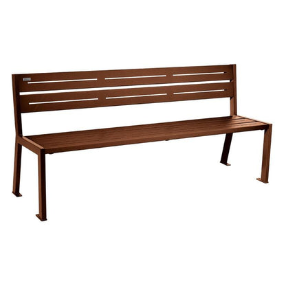 Cityscape Direct Silaos Seat (Steel) - 1800mm wide No Armrests / 5 Slats / Corten Effect
