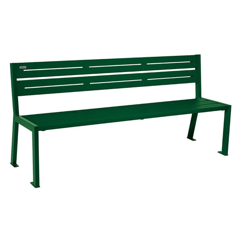 Cityscape Direct Silaos Seat (Steel) - 1800mm wide No Armrests / 5 Slats / Green (RAL 6005)