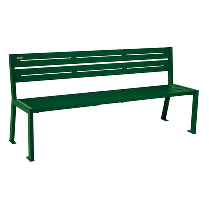 Cityscape Direct Silaos Seat (Steel) - 1800mm wide No Armrests / 5 Slats / Green (RAL 6005)