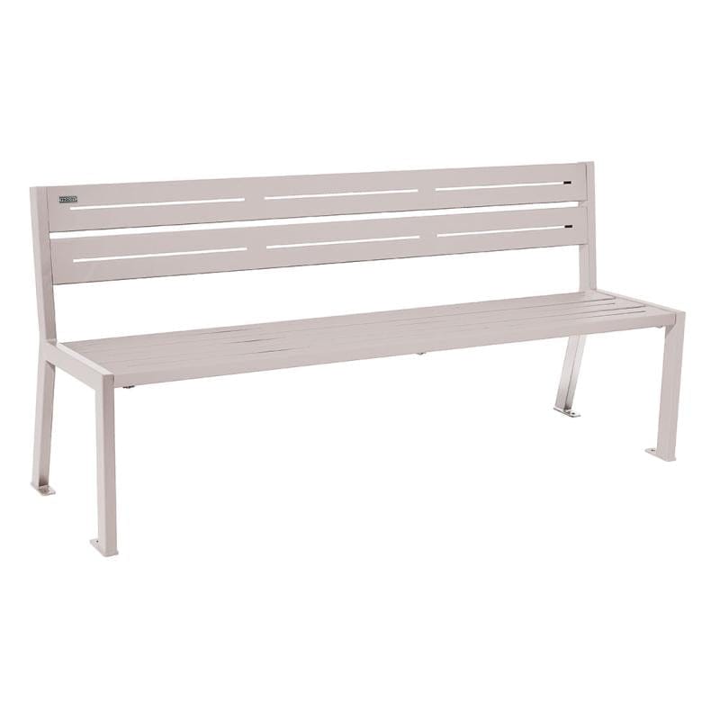 Cityscape Direct Silaos Seat (Steel) - 1800mm wide No Armrests / 5 Slats / Light Grey (RAL 7044)