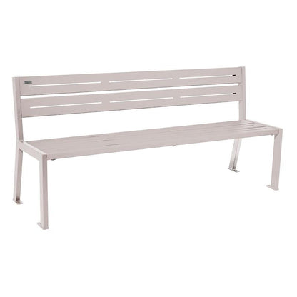 Cityscape Direct Silaos Seat (Steel) - 1800mm wide No Armrests / 5 Slats / Light Grey (RAL 7044)