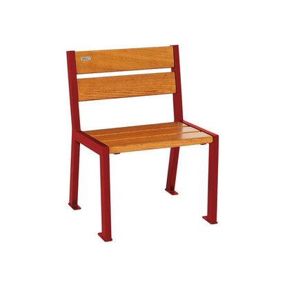 Cityscape Direct Silaos Chair (Steel and Wood) - 600mm wide No Armrests / 5 Slats (Light Oak) / Burgundy (RAL 3004)