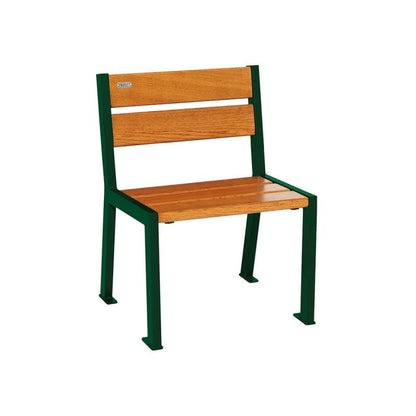 Cityscape Direct Silaos Chair (Steel and Wood) - 600mm wide No Armrests / 5 Slats (Light Oak) / Green (RAL 6005)