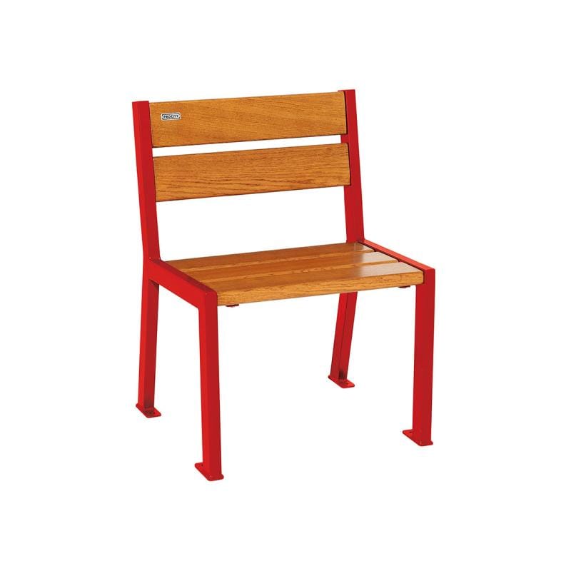 Cityscape Direct Silaos Chair (Steel and Wood) - 600mm wide No Armrests / 5 Slats (Light Oak) / Red (RAL 3020)