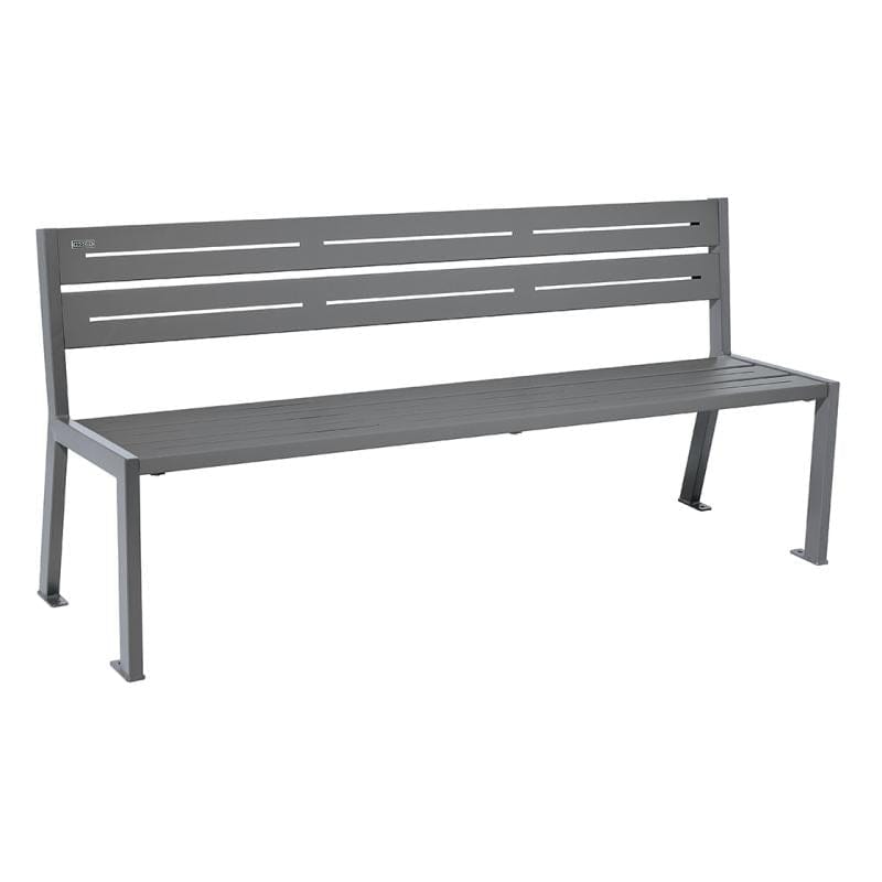 Cityscape Direct Silaos Seat (Steel) - 1800mm wide No Armrests / 5 Slats / Procity Grey