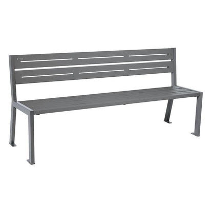 Cityscape Direct Silaos Seat (Steel) - 1800mm wide No Armrests / 5 Slats / Procity Grey