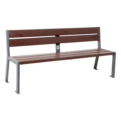 Cityscape Direct Silaos Seat (Steel and Recycled Plastic) - 1800mm wide No Armrests / 5 Slats / Procity Grey