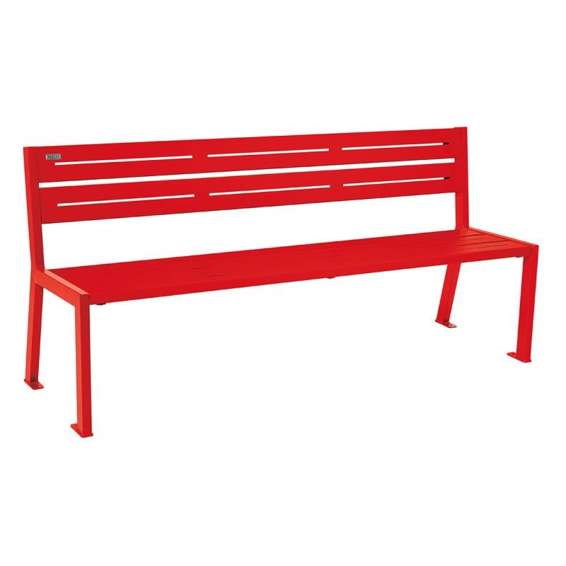 Cityscape Direct Silaos Seat (Steel) - 1800mm wide No Armrests / 5 Slats / Red (RAL 3020)