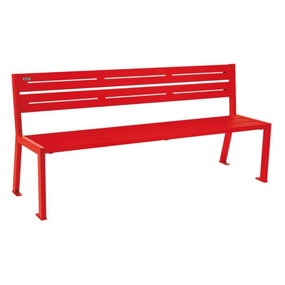 Cityscape Direct Silaos Seat (Steel) - 1800mm wide No Armrests / 5 Slats / Red (RAL 3020)
