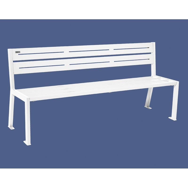 Cityscape Direct Silaos Seat (Steel) - 1800mm wide No Armrests / 5 Slats / White (RAL 9010)