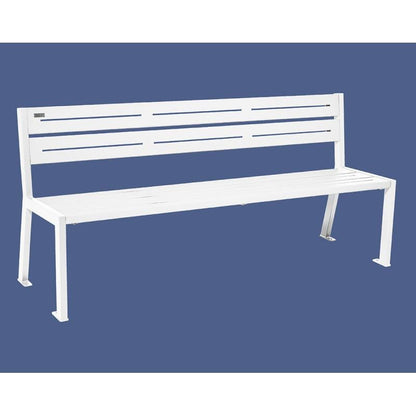 Cityscape Direct Silaos Seat (Steel) - 1800mm wide No Armrests / 5 Slats / White (RAL 9010)