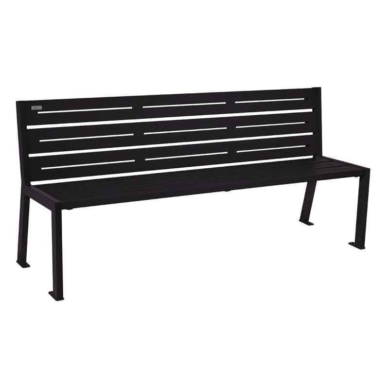 Cityscape Direct Silaos Seat (Steel) - 1800mm wide No Armrests / 6 Slats / Black RAL 9005)