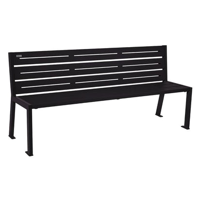 Cityscape Direct Silaos Seat (Steel) - 1800mm wide No Armrests / 6 Slats / Black RAL 9005)